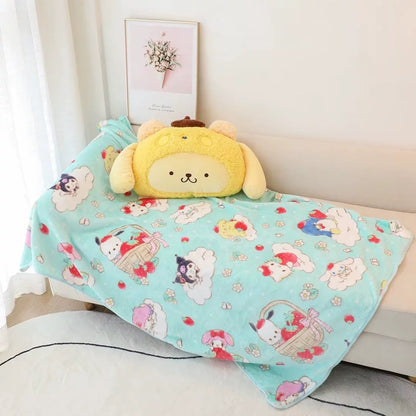 Sanrio Characters Plush Pillow and Throw Blanket Set