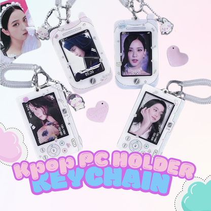 Cute Phone and Camera Photocard Holder Keychain