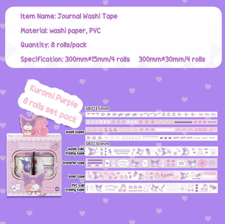 Sanrio 8-Rolls Pack Washi Tape