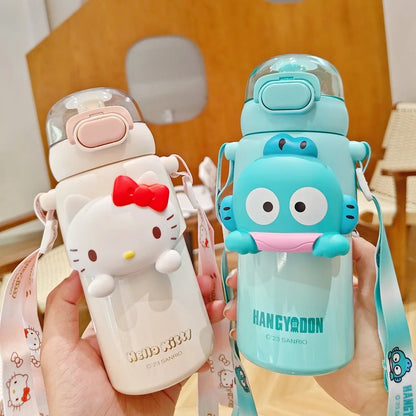 Sanrio Characters Water Bottle with Straw