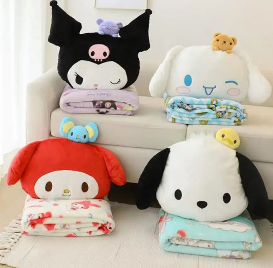 Character Pillow and Throw Blanket Set