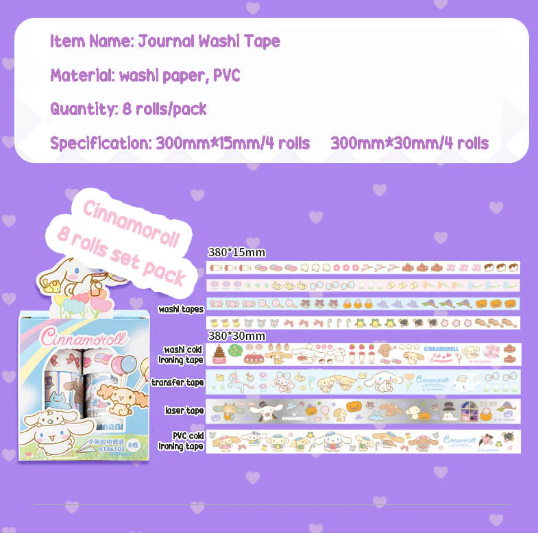 Sanrio 8-Rolls Pack Washi Tape