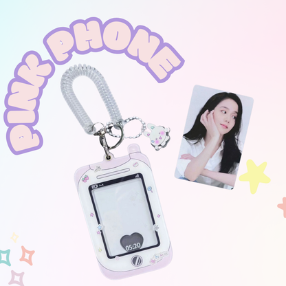 Cute Phone and Camera Photocard Holder Keychain