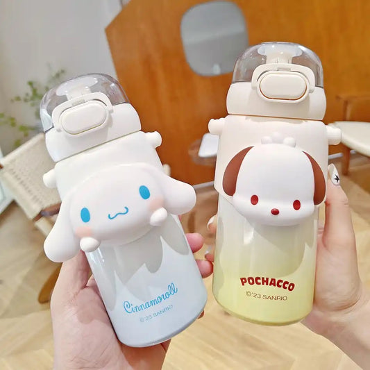 Sanrio Characters Water Bottle with Straw