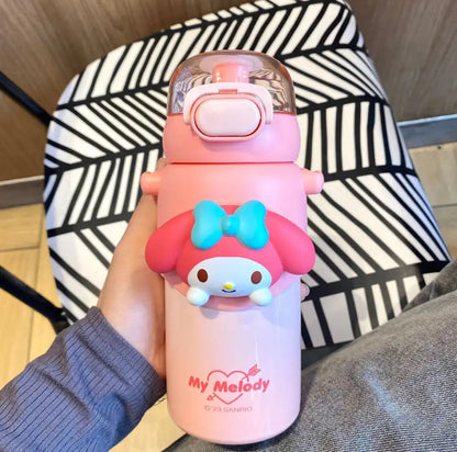 Sanrio Characters Water Bottle with Straw