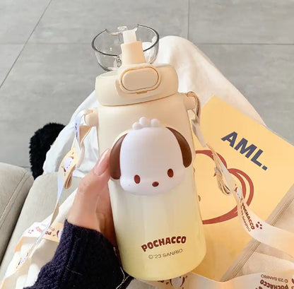 Sanrio Characters Water Bottle with Straw