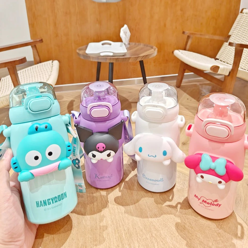 Sanrio Characters Water Bottle with Straw