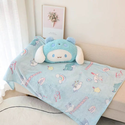 Sanrio Characters Plush Pillow and Throw Blanket Set