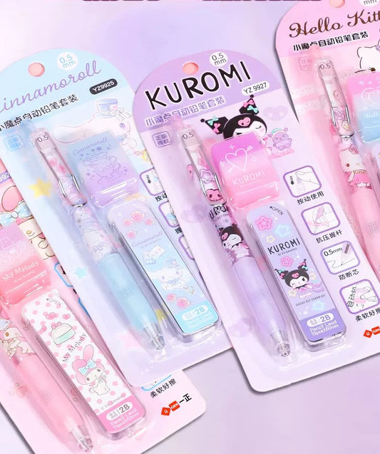 Sanrio Characters Mechanical Pencil + Lead + Eraser Set